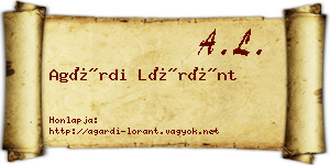 Agárdi Lóránt névjegykártya
