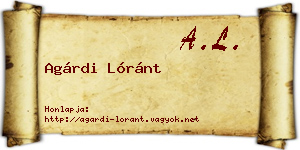 Agárdi Lóránt névjegykártya