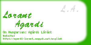 lorant agardi business card