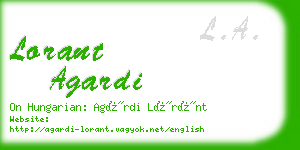 lorant agardi business card